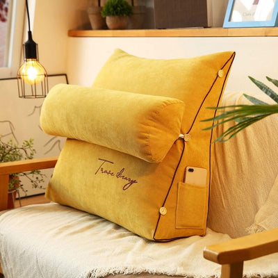 Yellow reading pillow