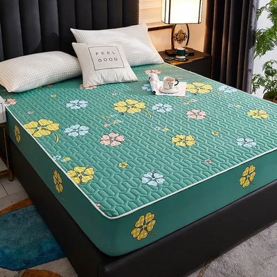 green flower single mattress cover waterproof