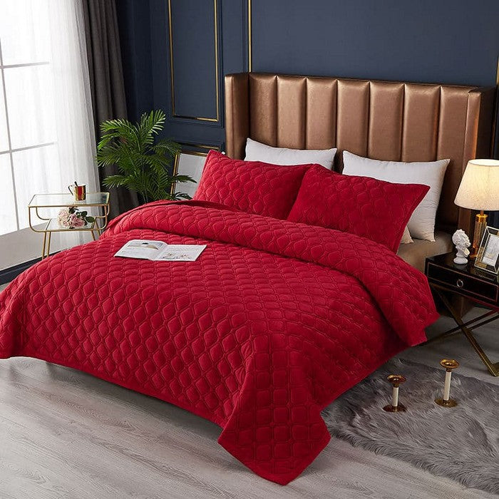 red super king size bedspread