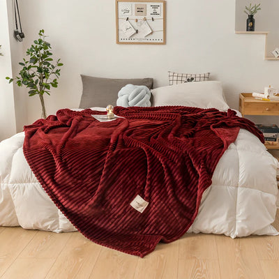 wine red sherpa fleece blanket