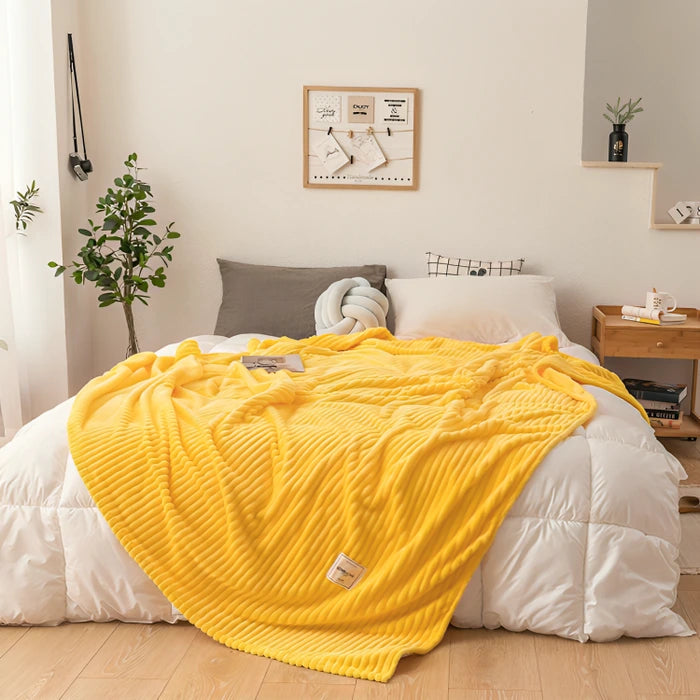 yellow ikea warm blanket